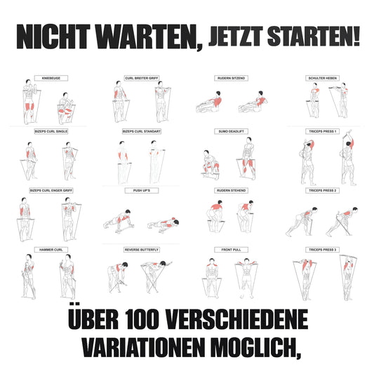 Ultimate Box Set - Crossbar Set 80 Kg Widerstand - inkl Tür und Outdoor-Anker, Handgriffe, Fußschlaufen - Crossbar portable gym