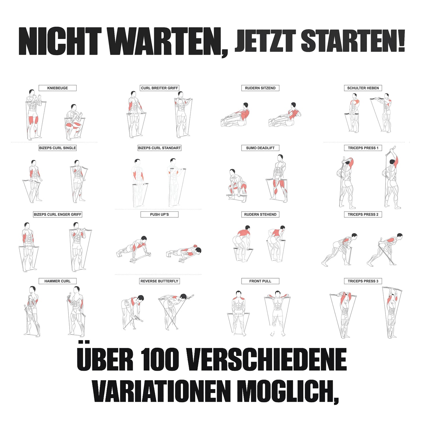 Master Box Set - Crossbar + Crosspull Set 80 Kg Widerstand - inkl Tür und Outdoor-Anker, Handgriffe, Fußschlaufen - Crossbar portable gym
