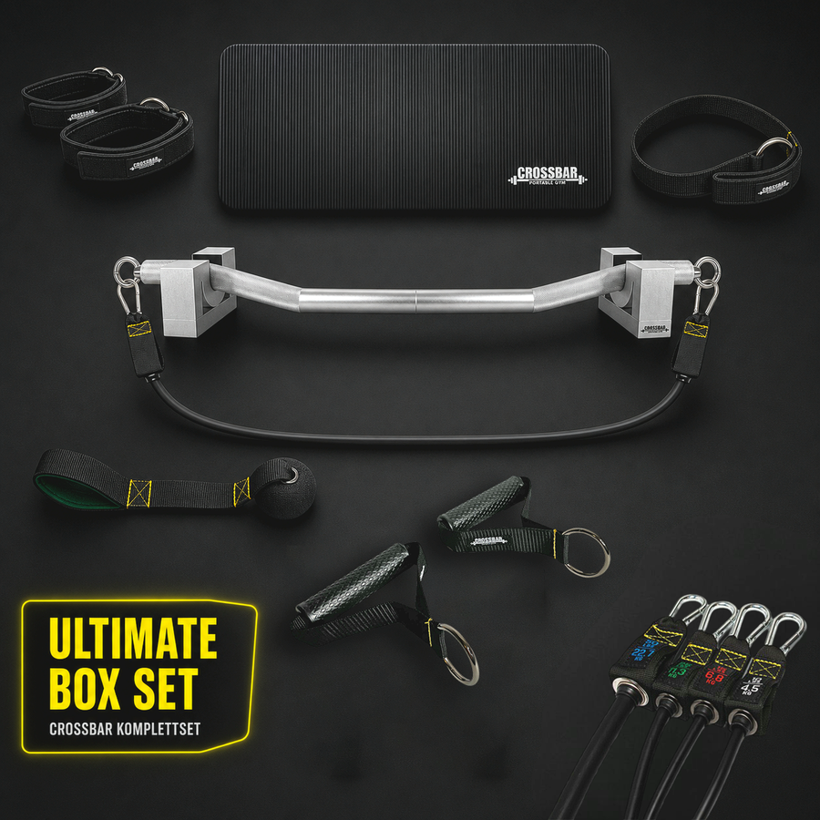 Ultimate Box Set - Crossbar Set 80 Kg Widerstand - inkl Türanker, Handgriffe - Crossbar portable gym